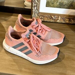 Adidas Women’s Swift Coral and Gray Sneakers